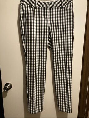 Express Black & White Gingham Cropped Ankle Pants